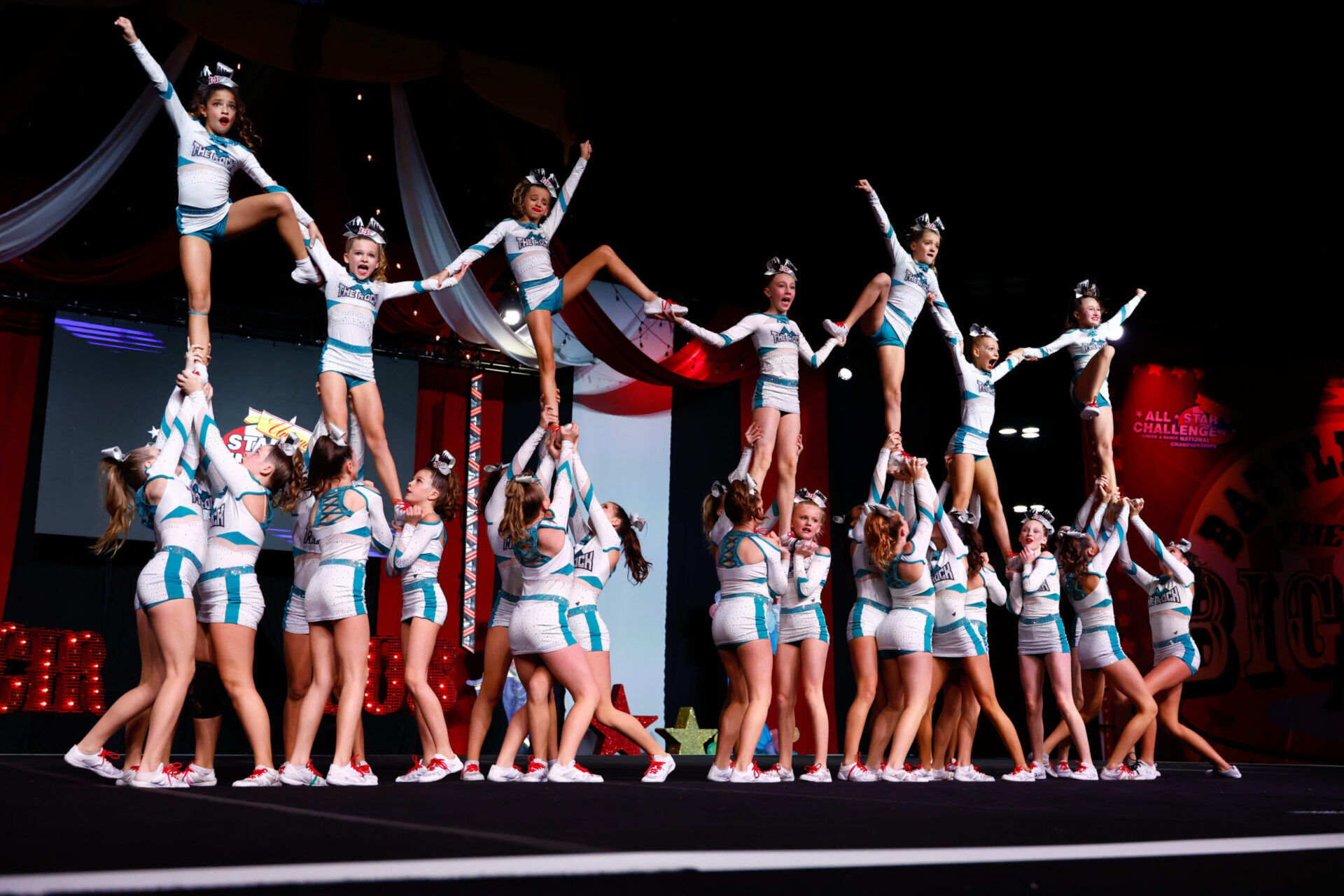 2024 Battle Under the Big Top Grand Nationals, team in pyramid formation