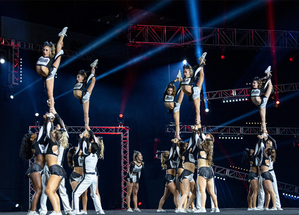 cheer athletics panthers jumps