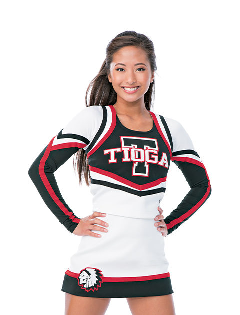 Red & White Cheer Uniform Customized Cheerleading Uniform 
